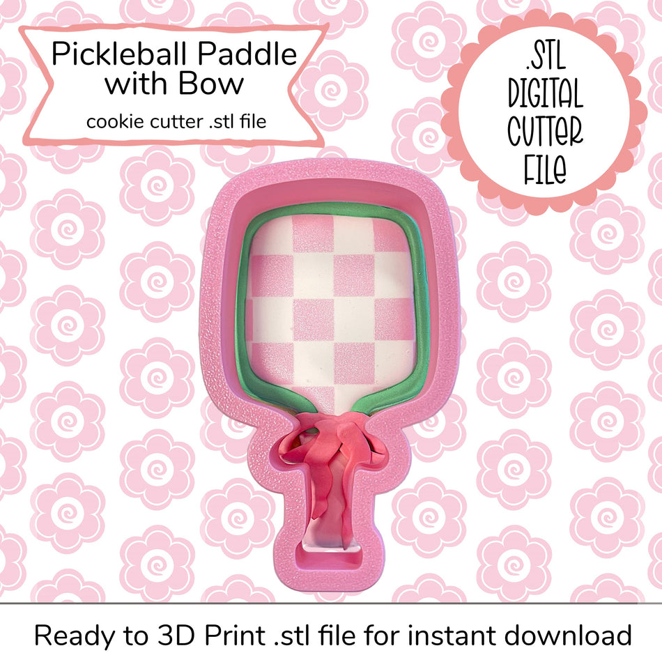 Pickleball Paddle with Bow Cutter STL File (digital file)