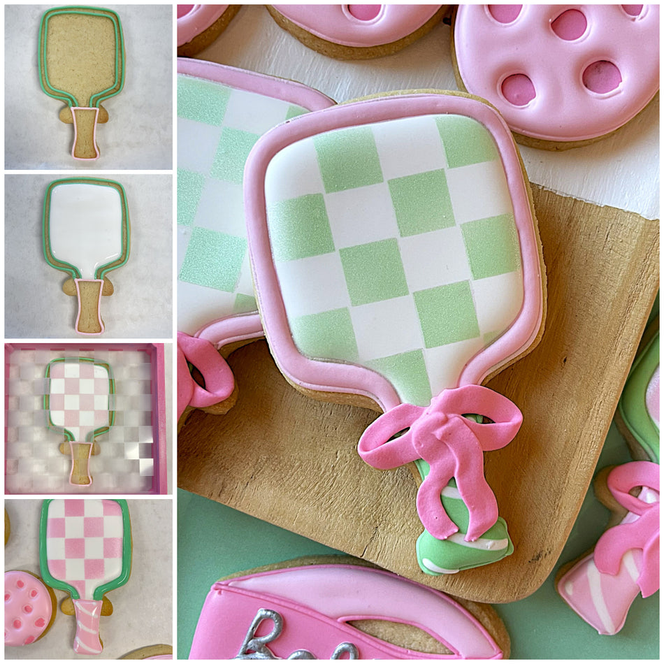 Pickleball Paddle with Bow Cookie Cutter