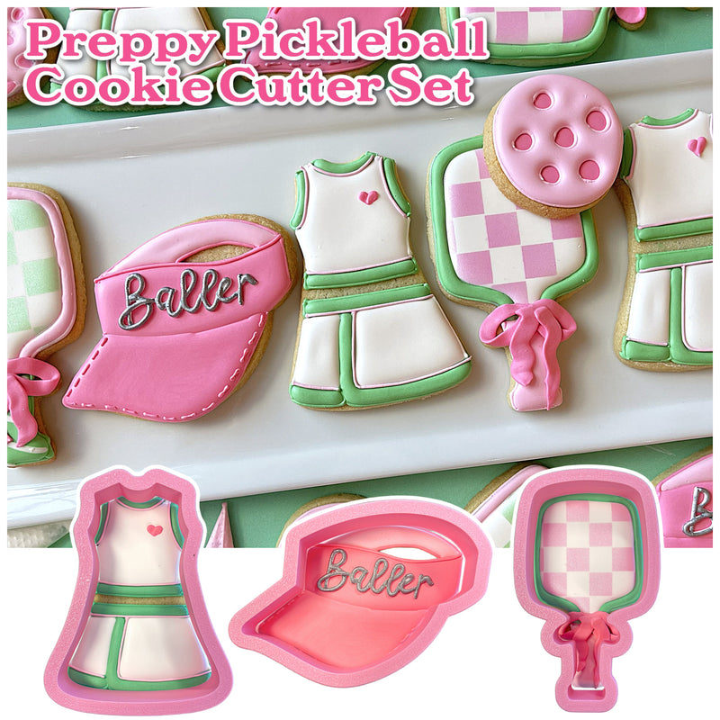 Pickleball Preppy Cookie Cutter Bundle (3 cutters)