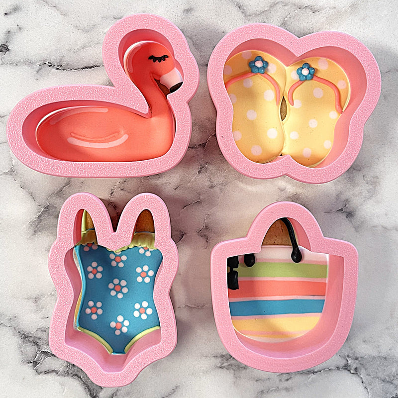 Mini Pool Party 4pc Flour Box Club Cookie Cutter Set