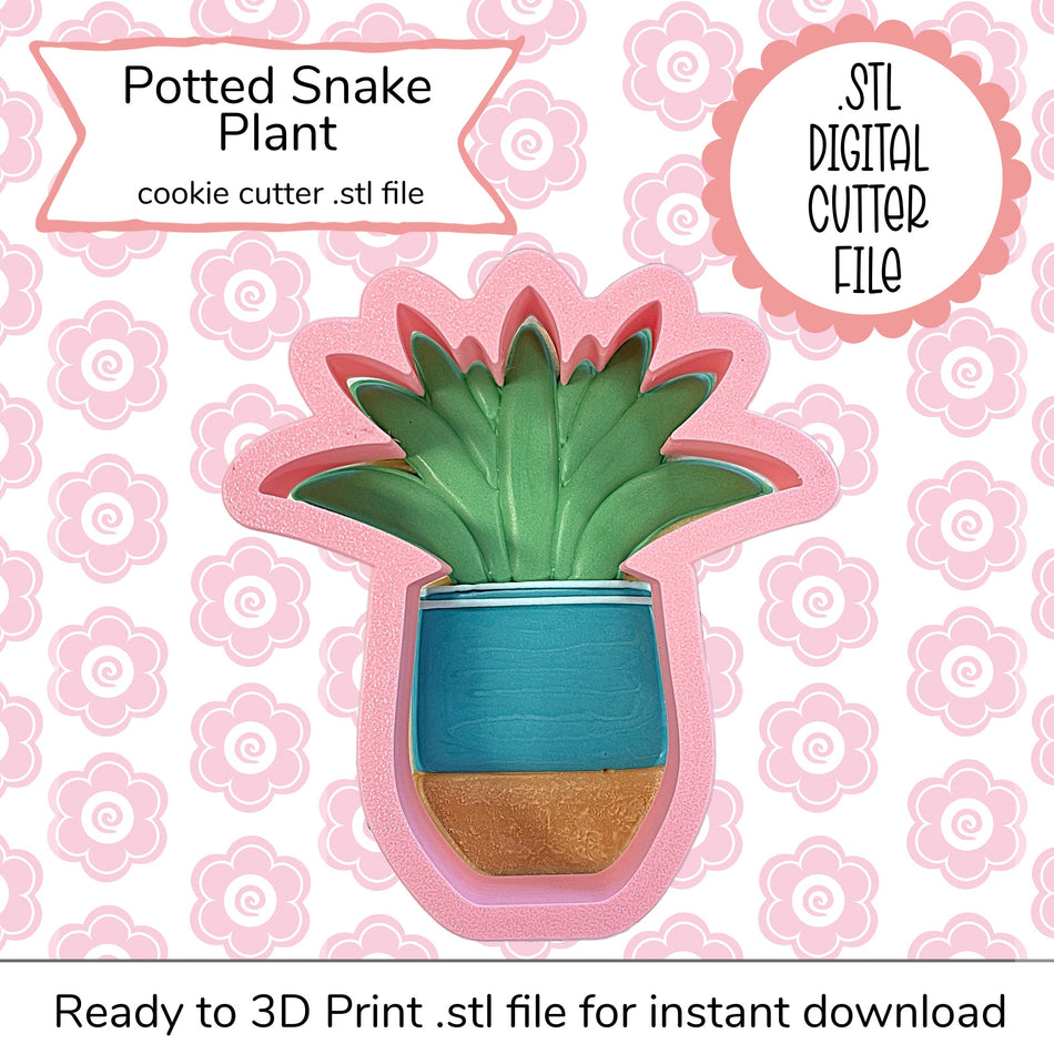 Potted Snake Plant Cutter STL File (digital file)