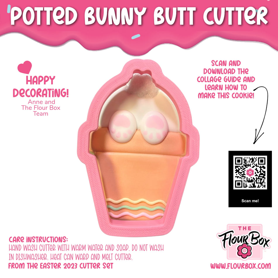 Potted Bunny Butt Cookie Cutter