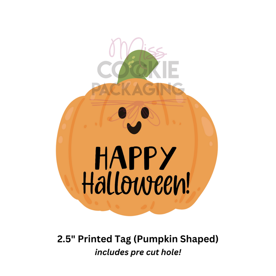 Happy Halloween Shaped Die Cut Cookie Tag 2.5