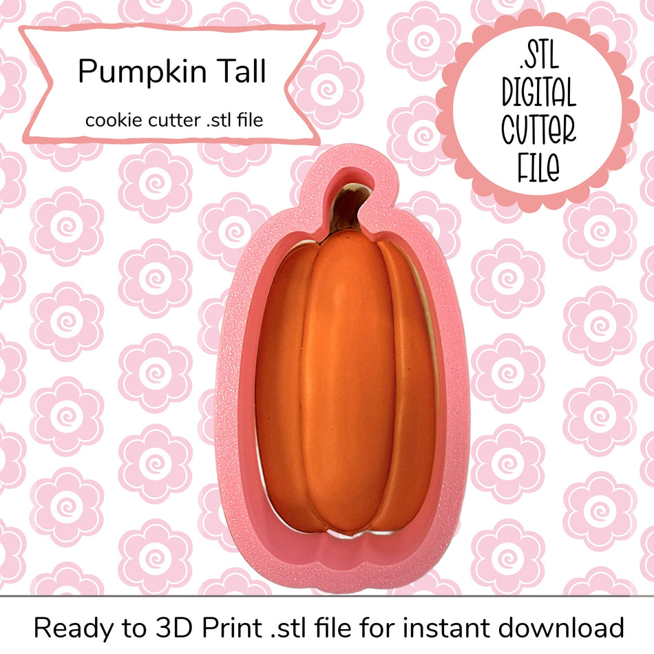 Pumpkin Tall Cutter STL File (digital file)