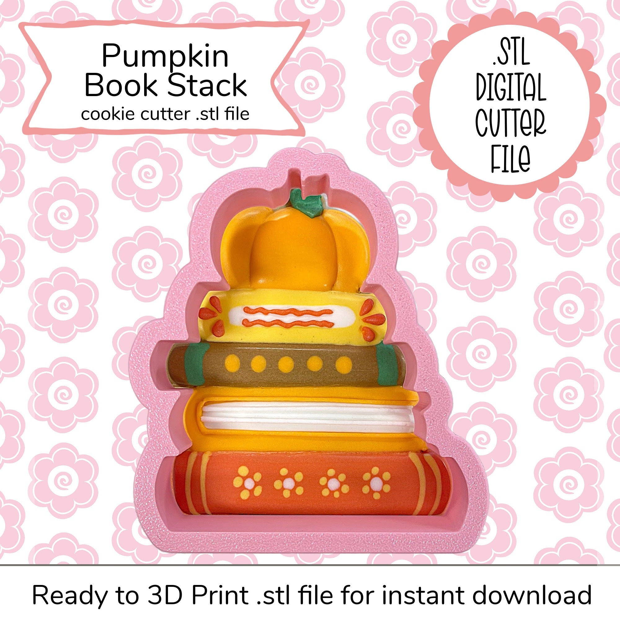 Pumpkin Book Stack STL Cutter File (digital file) – The Flour Box