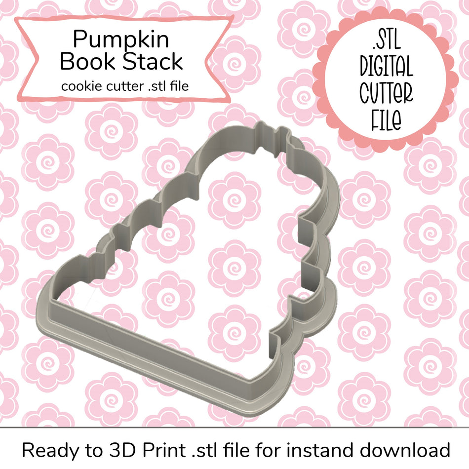 Pumpkin Book Stack STL Cutter File (digital file)