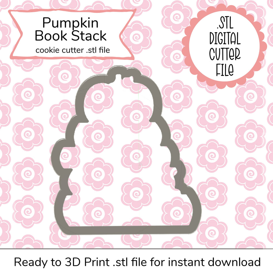 Pumpkin Book Stack STL Cutter File (digital file)