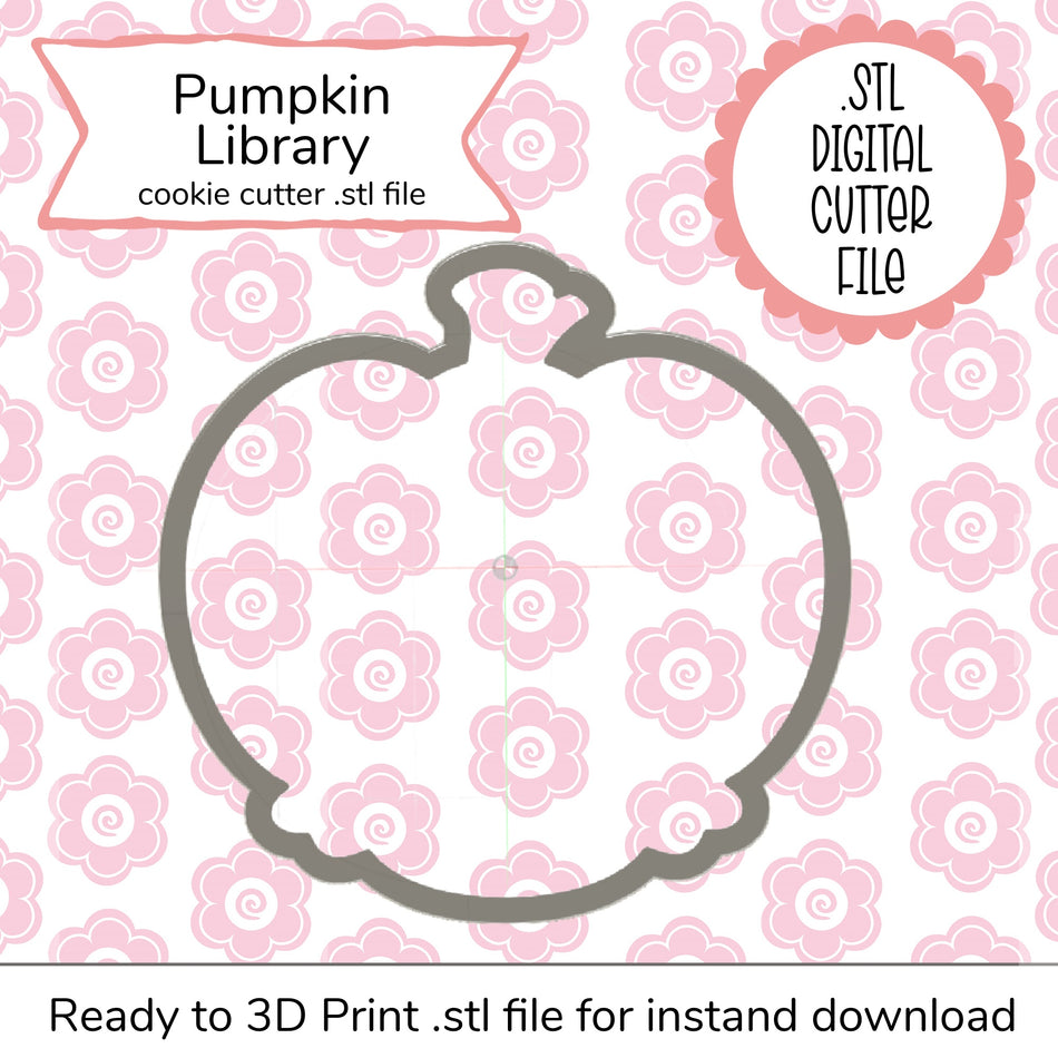 Pumpkin Library STL Cutter File and SVG Stencil (digital files)