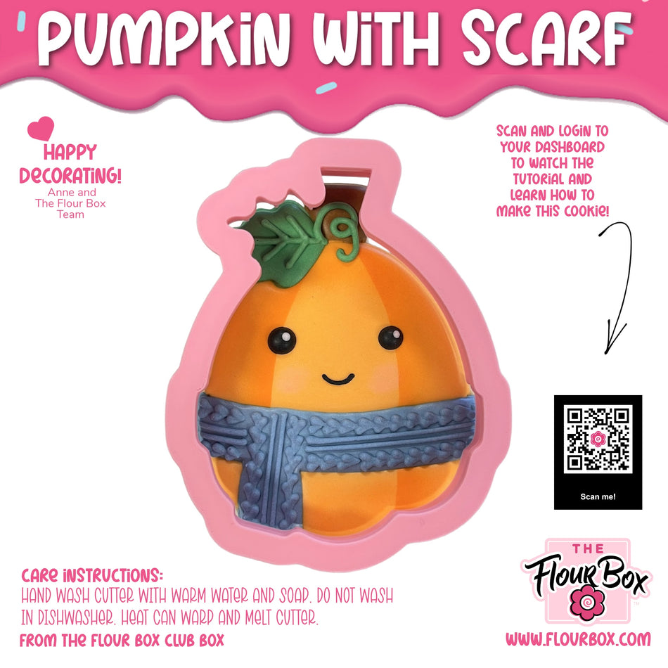 Pumpkin with Scarf Flour Box Club Cookie Cutter