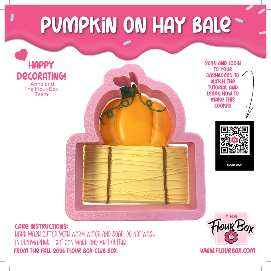Pumpkin on Hay Bale Flour Box Club Cookie Cutter
