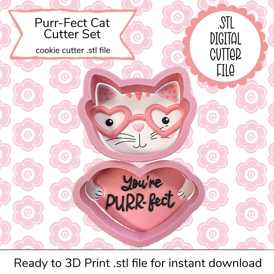 Purr-Fect Cat Cutter Set STL File (digital file)