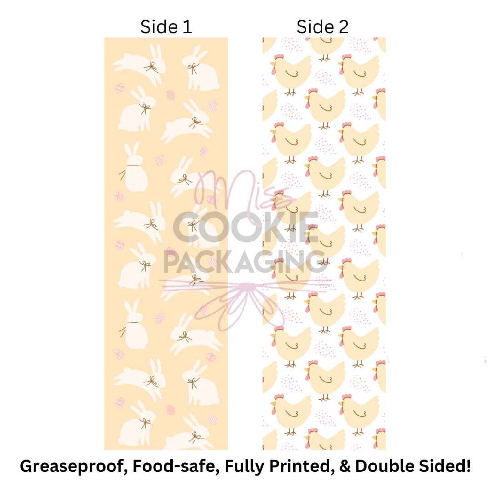 Rabbits and Chickens Cookie BAG Backer Card - 2.625" x 9.5" - QTY 25