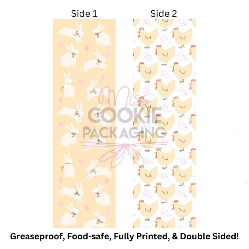 Rabbits and Chickens Cookie BAG Backer Card - 2.625" x 9.5" - QTY 25