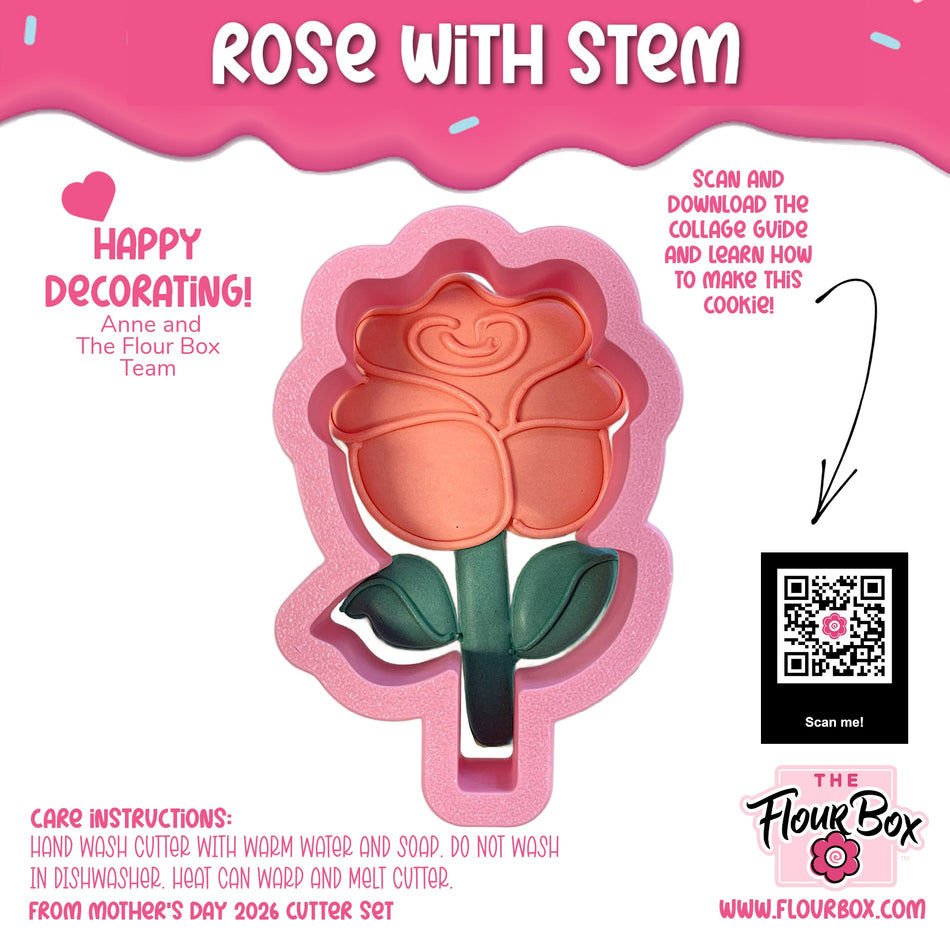 Rose with Stem Cookie Cutter