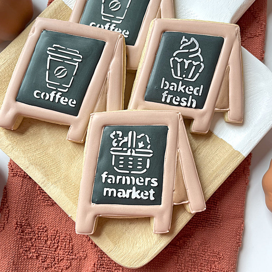 Sandwich Board Sign Flour Box Club Cookie Cutter