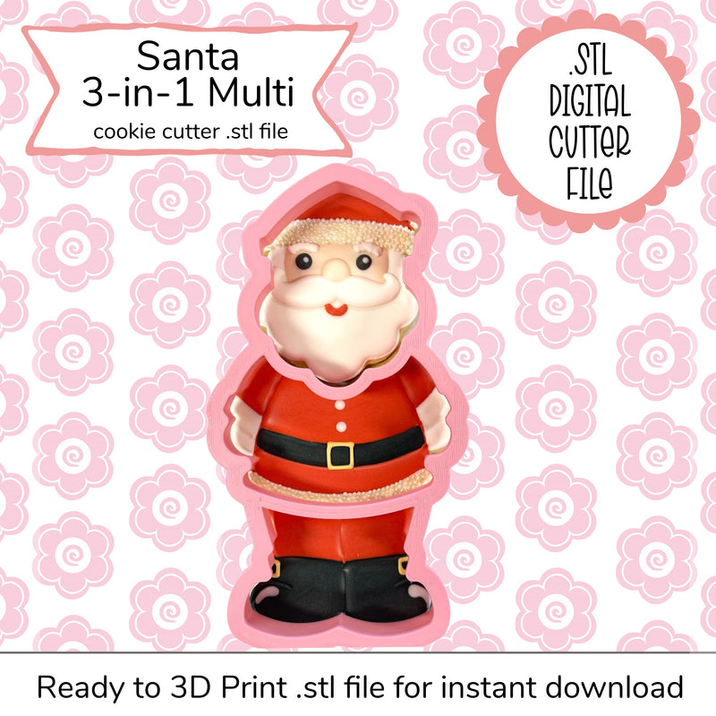 Santa 3-in-1 Multi Cutter STL File (digital file)
