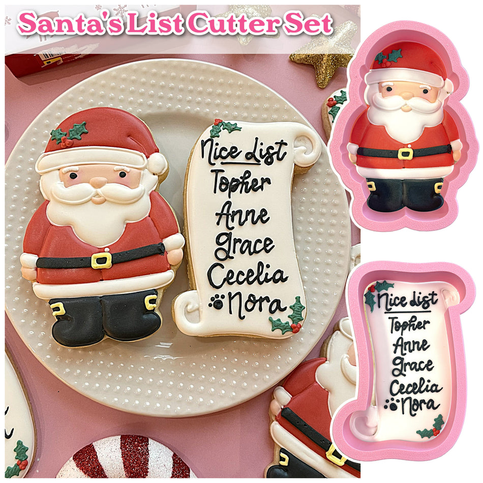 Santa's List Cookie Cutter BUNDLE (2 cutters)