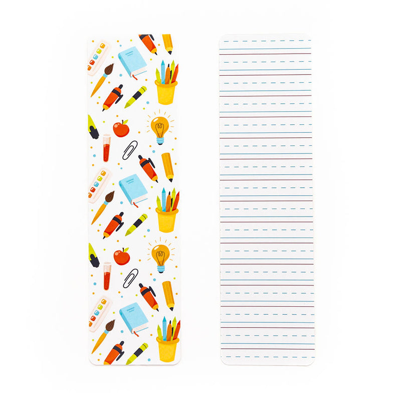 School Pattern Ruled Paper  Cookie BAG Backer Card - 2.625" x 9.5" - QTY 25