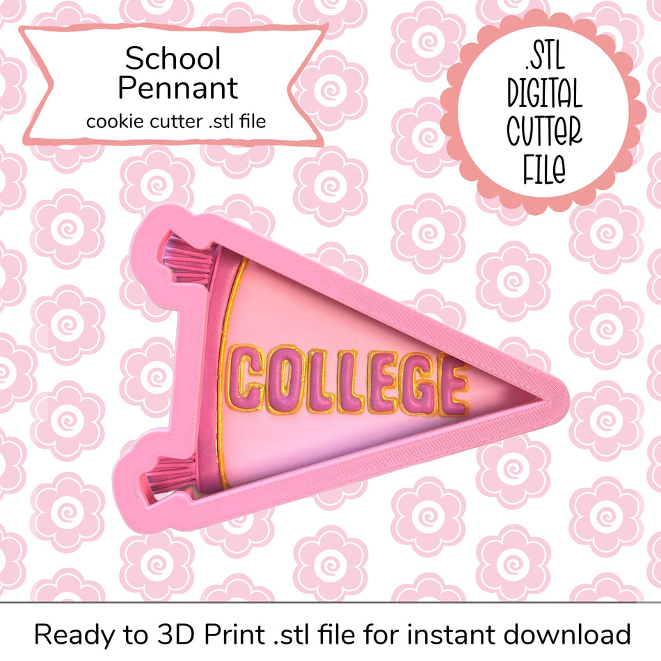 School Pennant Cutter STL File (digital file)
