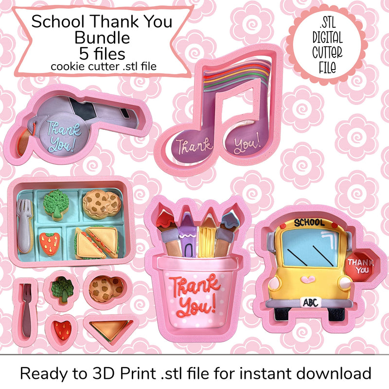 School Thank You Cutter Bundle STL Files (digital file)