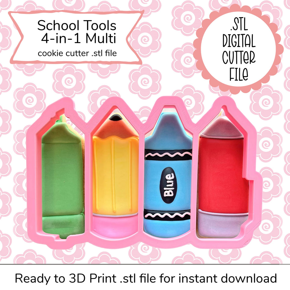 School Tools 4-in-1 Multi Cutter STL File (digital file)