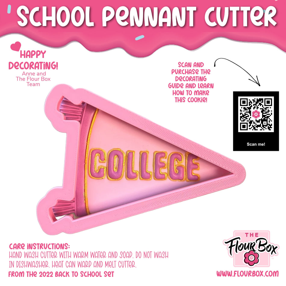 School Pennant Cookie Cutter