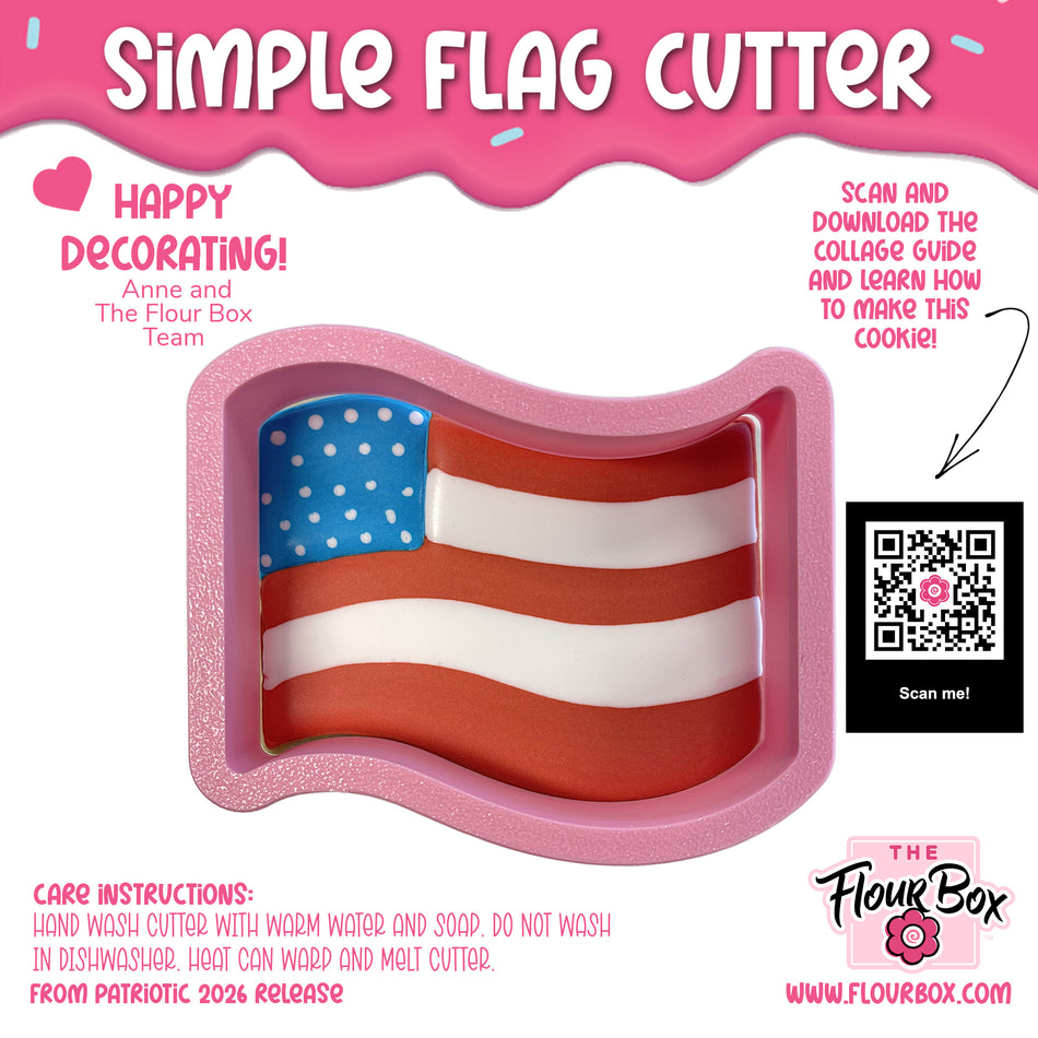Simple Waving Flag Cookie Cutter