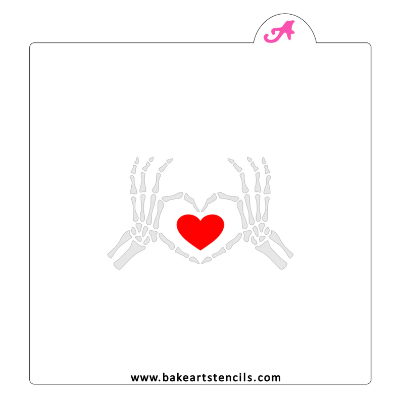 Skeleton Heart BakeArt Stencil