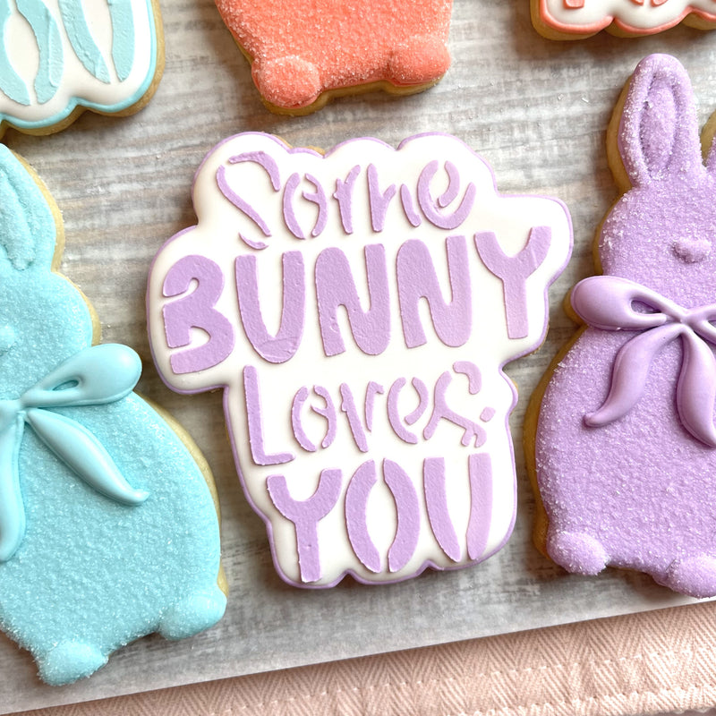 Some Bunny Loves You Plaque Cookie Cutter with Stencil SET