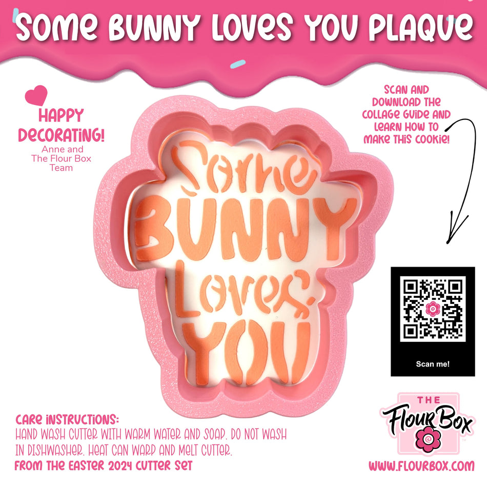 Some Bunny Loves You Plaque Cookie Cutter with Stencil SET - Image 3 of 9