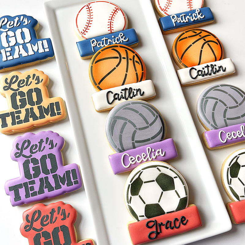 Sport Ball 2pc Flour Box Stencil