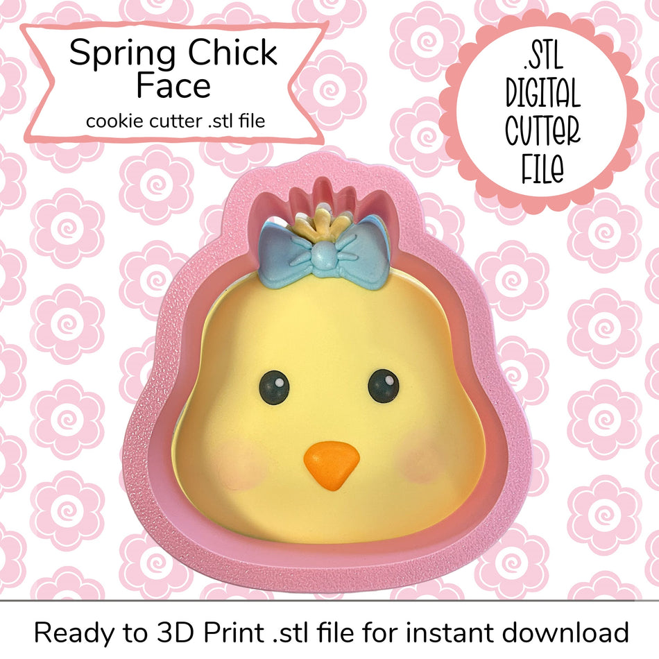 Spring Chick Face Cutter STL File (digital file)