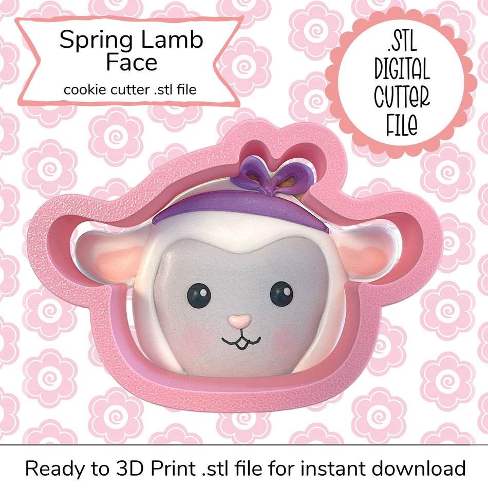 Spring Lamb Face Cutter STL File (digital file)