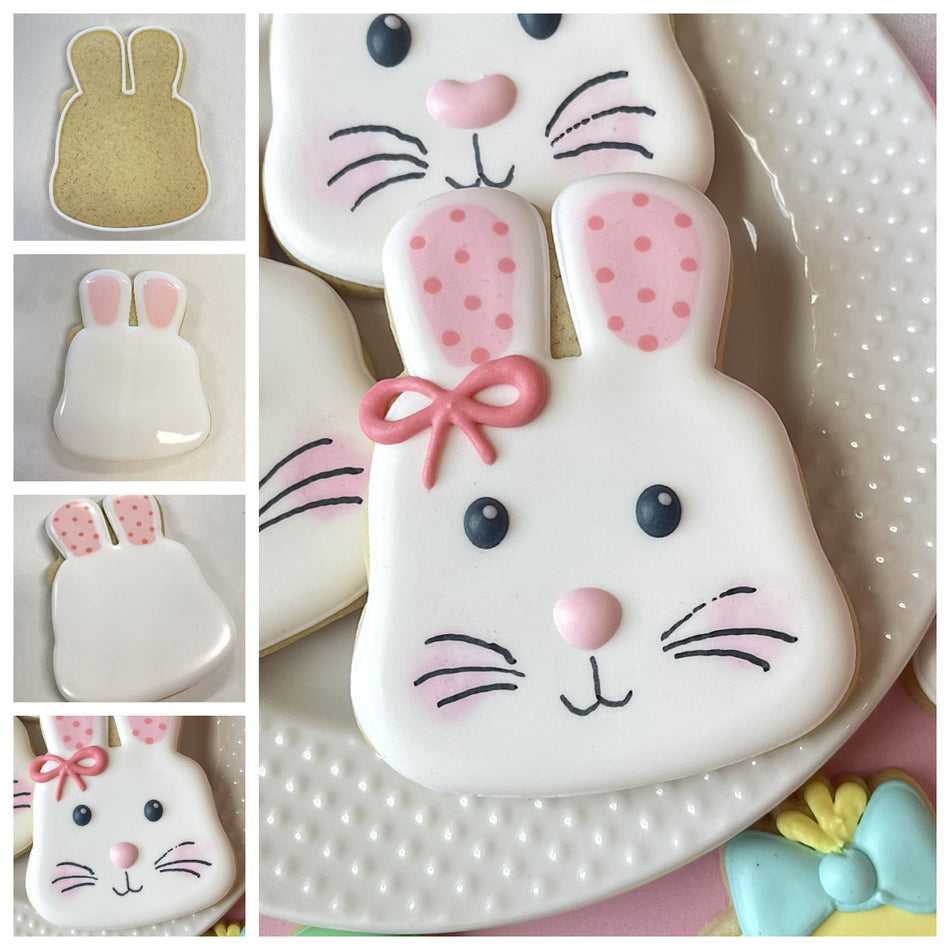 Spring Bunny with Bow Face Cookie Cutter