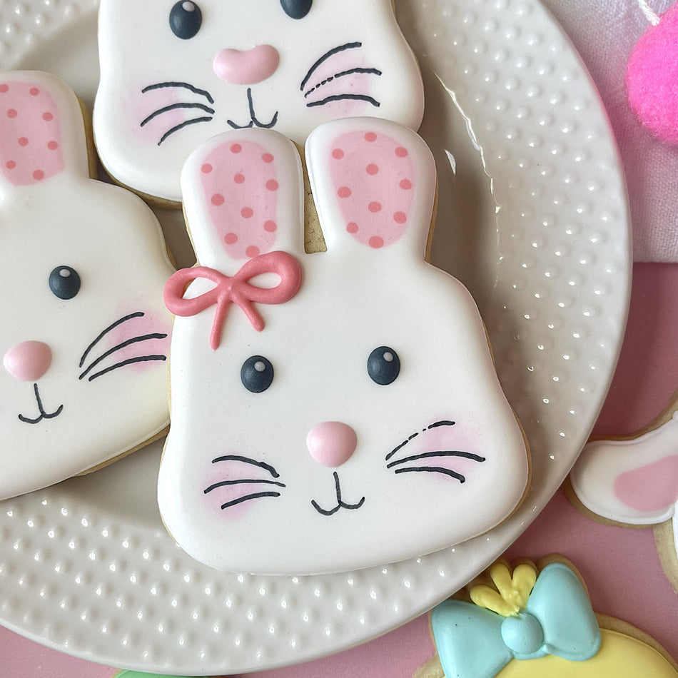 Spring Bunny with Bow Face Cookie Cutter