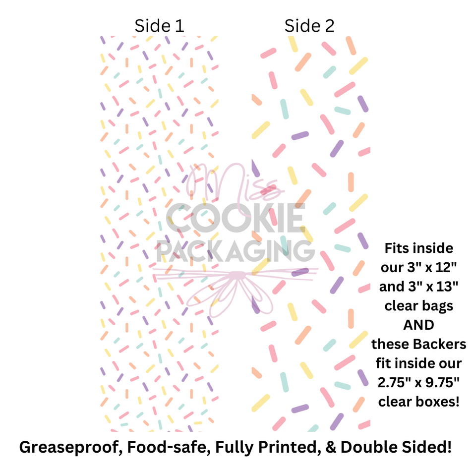 Sprinkles Cookie BAG Backer Card - 2.625