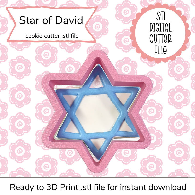 Star of David Cutter STL File (digital file)