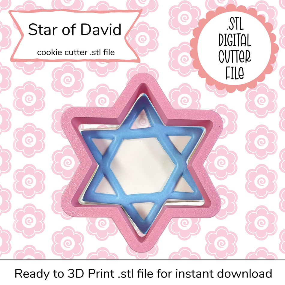 Star of David Cutter STL File (digital file)
