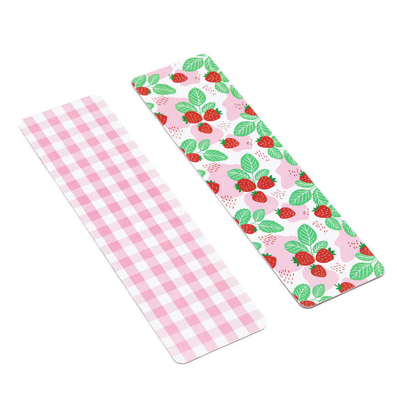 Strawberries Pink Gingham Cookie BAG Backer Card - 2.625" x 9.5" - QTY 25