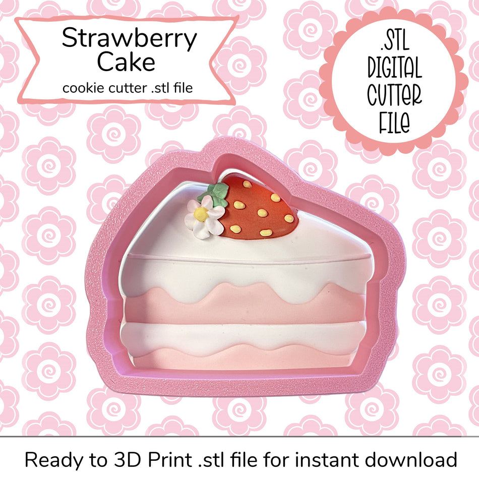 Strawberry Cake Cutter STL File (digital file)