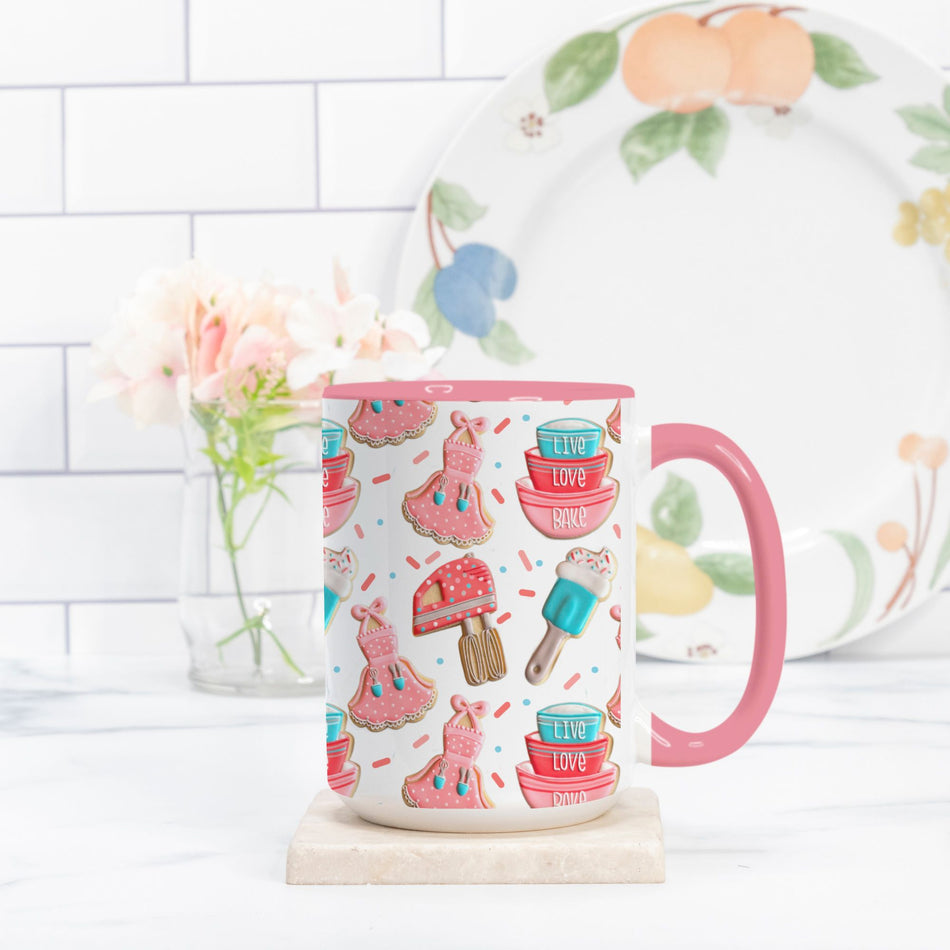 Baking Mug with Pink Handle Deluxe