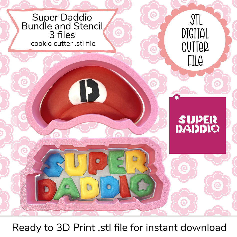 Super Daddio Cutter Bundle STL Files and SVG Stencil File (digital file)