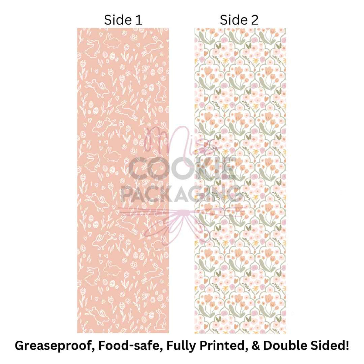 Sweet Easter Bunnies Cookie BAG Backer Card - 2.625" x 9.5" - QTY 25