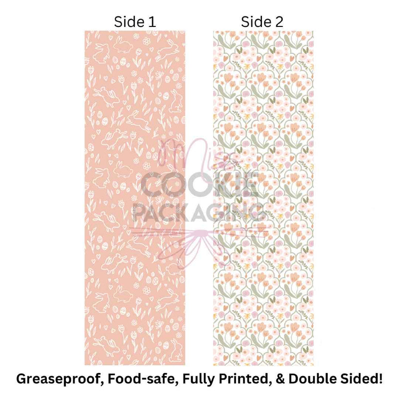 Sweet Easter Bunnies Cookie BAG Backer Card - 2.625" x 9.5" - QTY 25