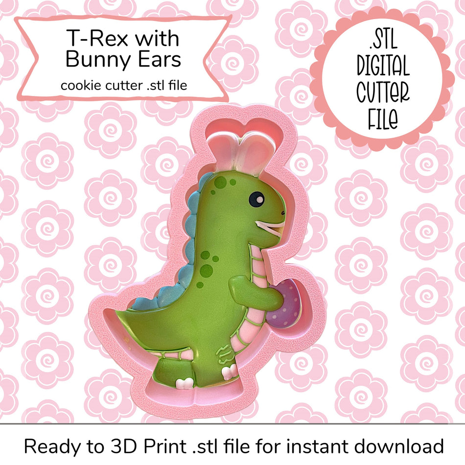T-Rex with Bunny Ears Cutter STL File (digital file)