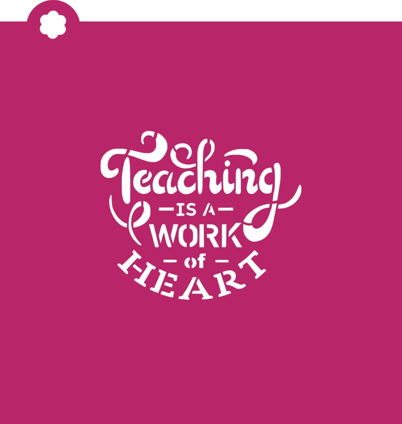 Apple with Leaf Cookie Cutter with Teaching is a Work of Heart STENCIL