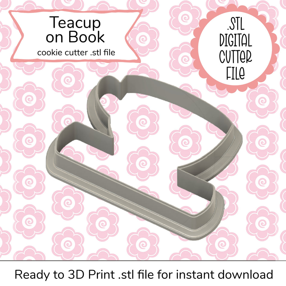 Teacup on Book STL Cutter File (digital file)