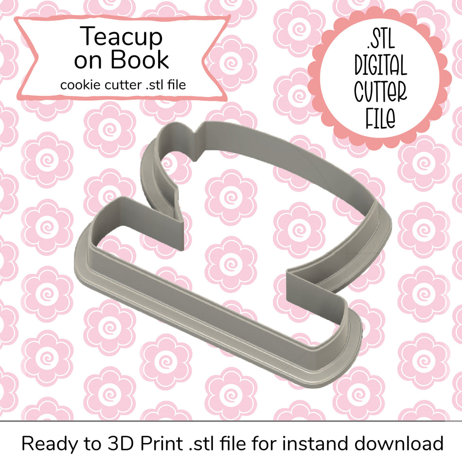 Teacup on Book STL Cutter File (digital file)