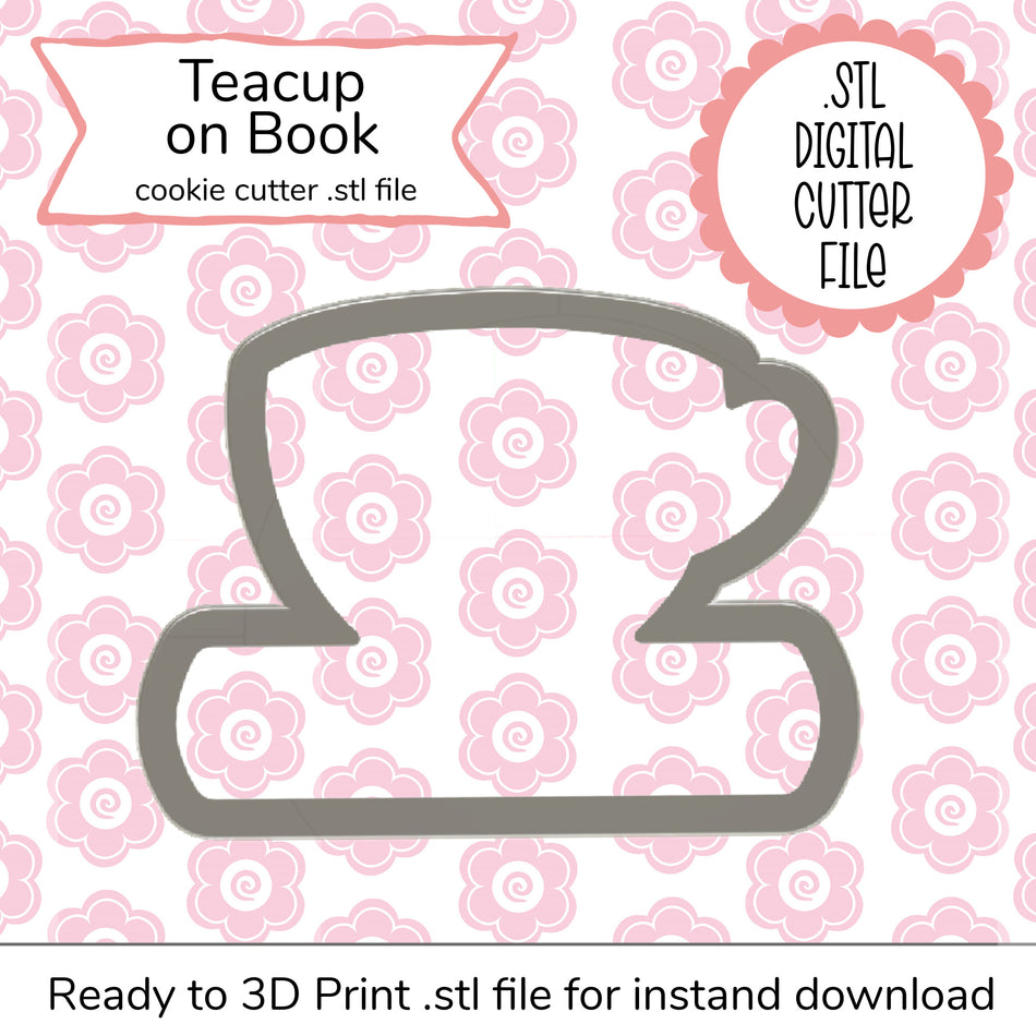 Teacup on Book STL Cutter File (digital file)