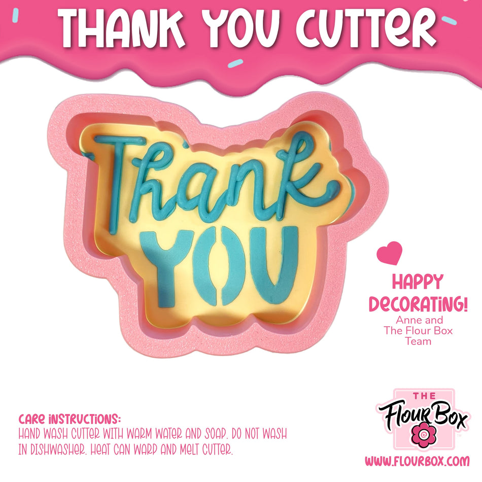 Thank You Cookie Cutter and Stencil Set